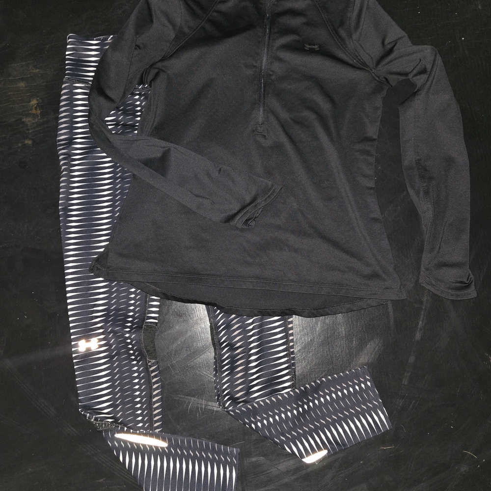 Under Armour Black Long Sleeve Top and Leggings Set